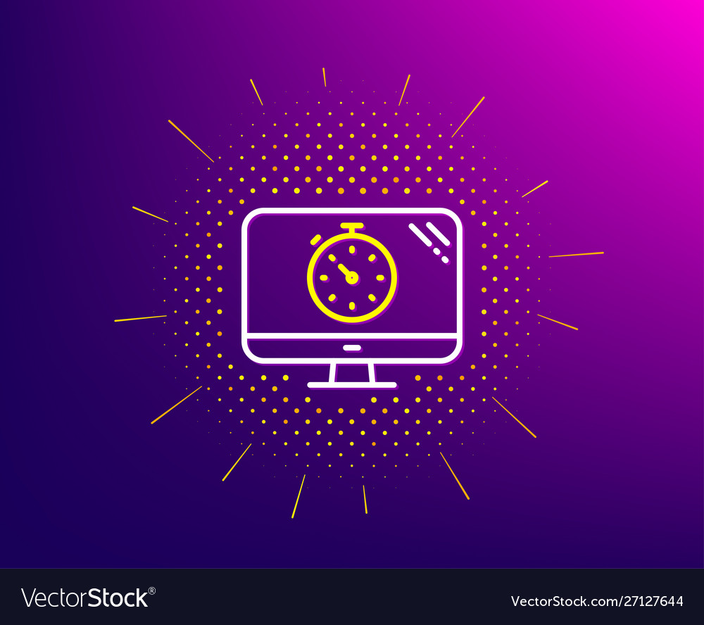 Seo timer line icon search engine optimization
