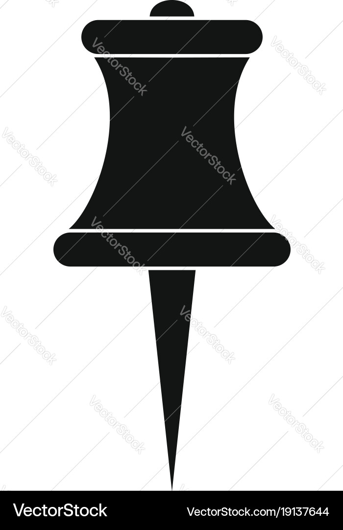 Sharp pin icon simple style Royalty Free Vector Image