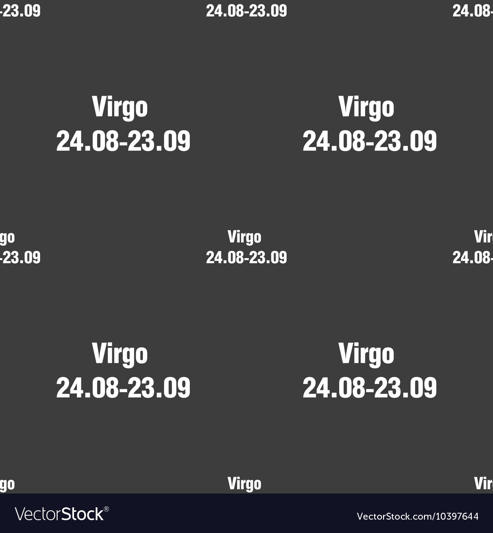 Virgo sign seamless pattern on a gray background