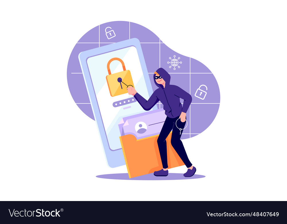 Account hacking vector image Account hacking