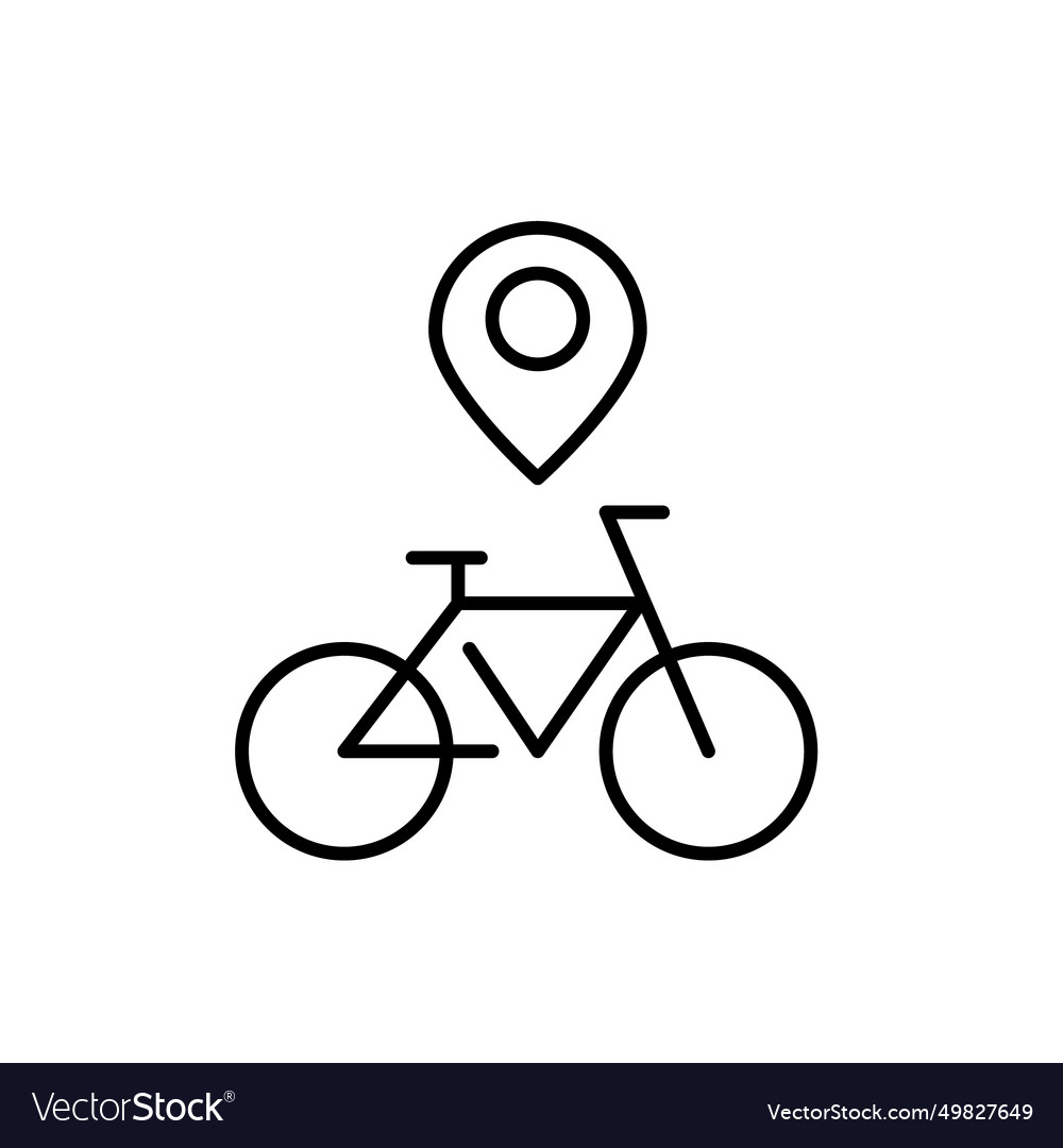 Bike sharing service map pointer showing location vector image Bike sharing service map pointer showing location