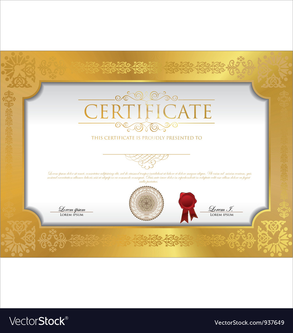 Certificate Template Royalty Free Vector Image