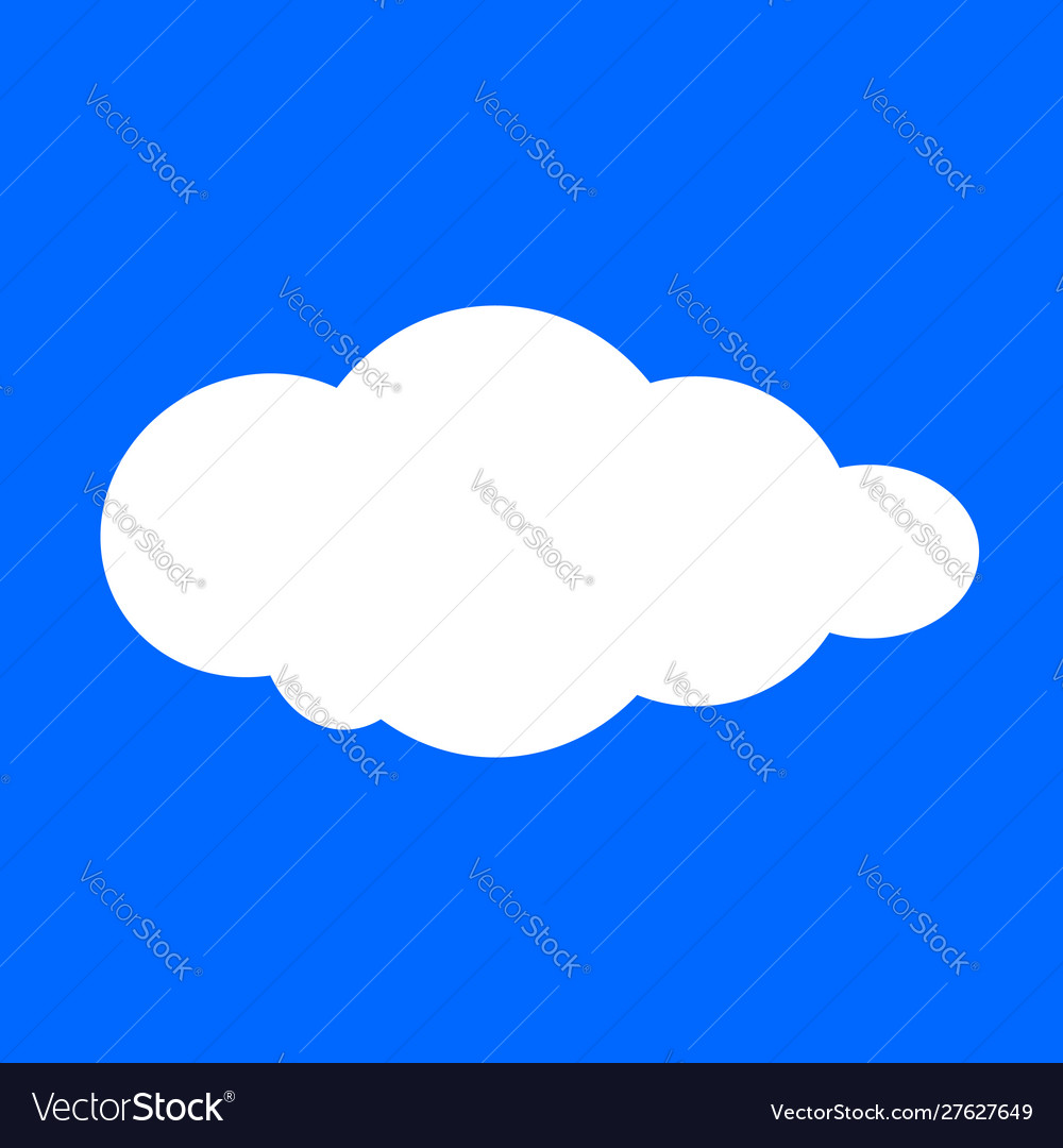 Cloud clouds shape white isolated on blue Vector Image