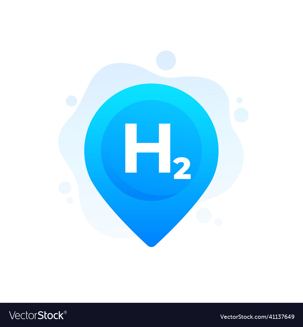 Hydrogen icon with pin marker