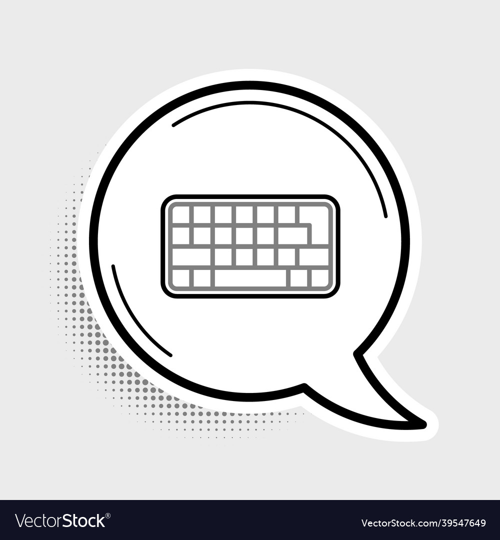 Line computer keyboard icon isolated on grey