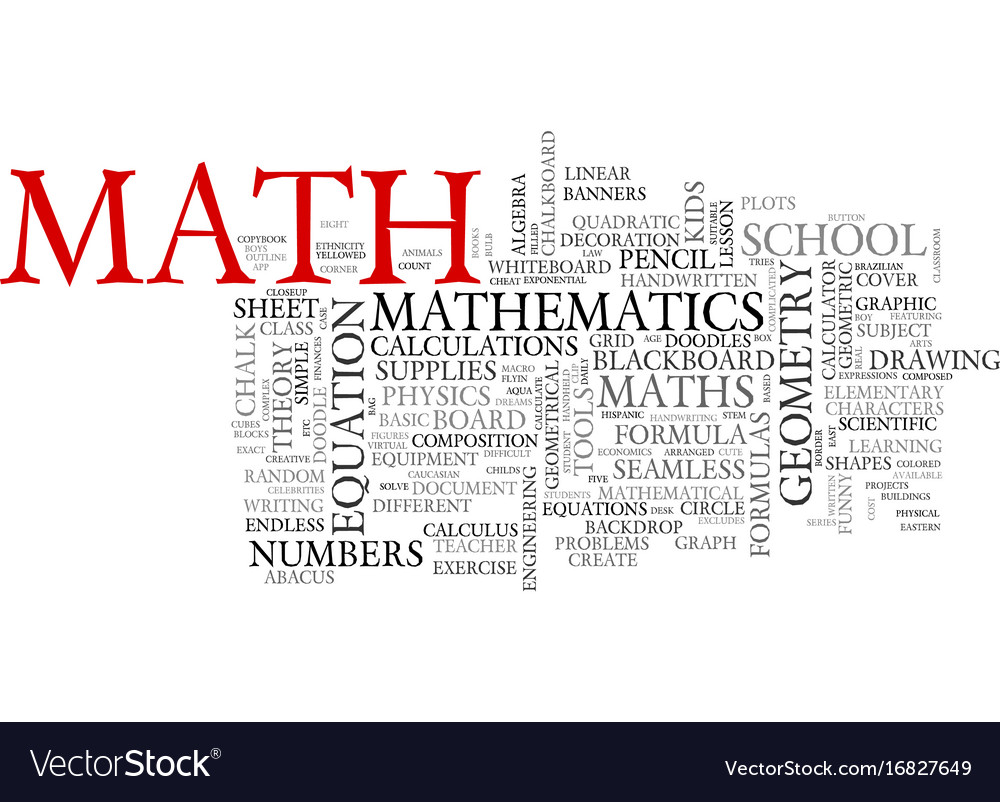 Math word cloud concept Royalty Free Vector Image