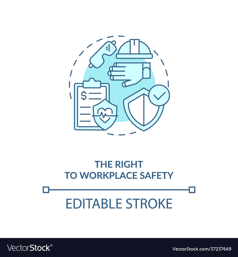 Right To Workplace Safety Blue Concept Icon Vector Image