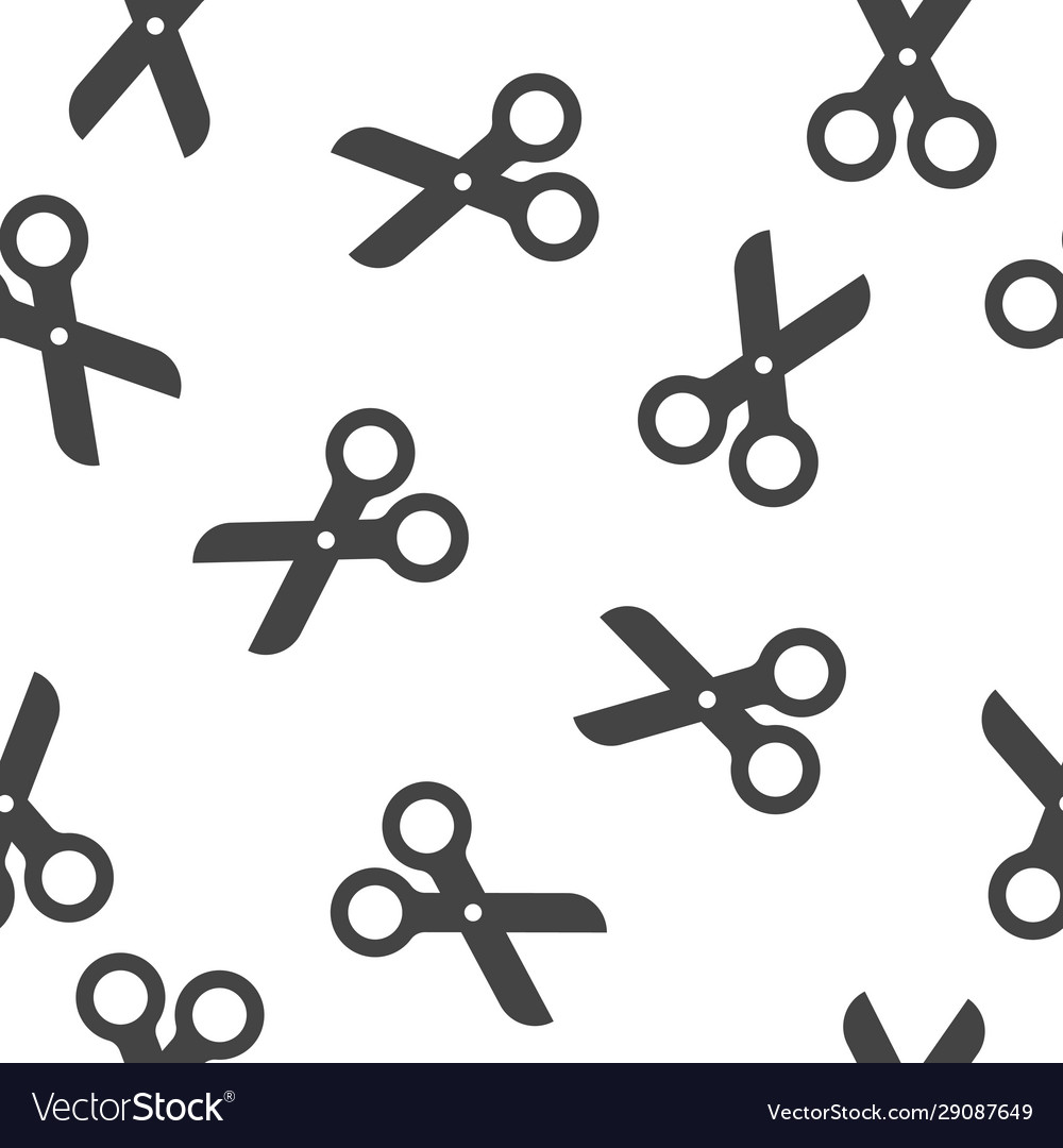 Scissors seamless pattern on a white background