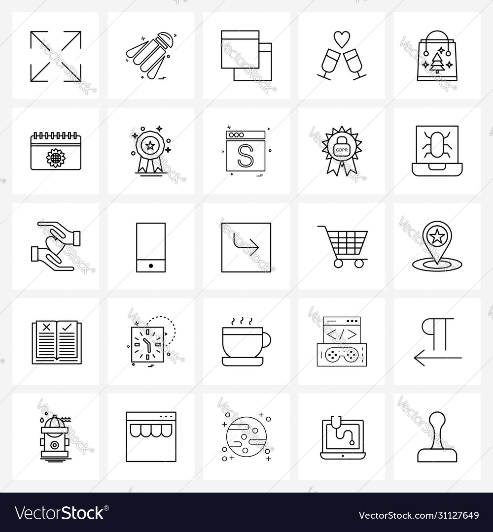 Set 25 simple line icons for web and print