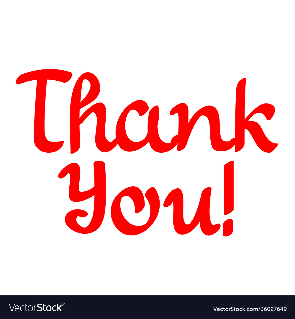 Thank You Lettering Royalty Free Vector Image - Vectorstock