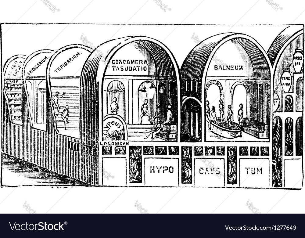 Titus baths vintage engraving