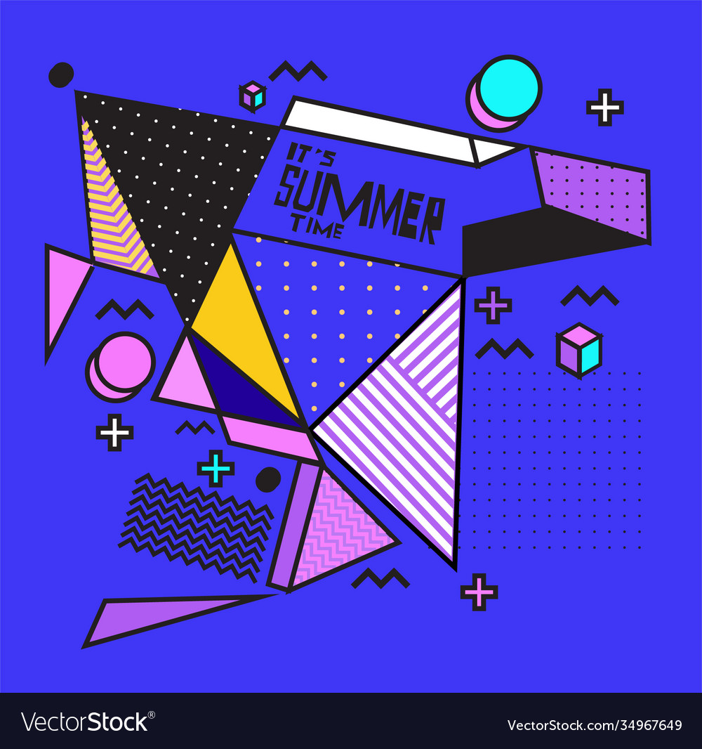 Triangle geometric forms for summer design event vector image Triangle geometric forms for summer design event