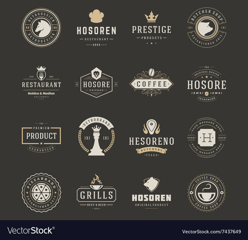 logo vintage design a Vintage Vector Set Logos Image Design Templates design