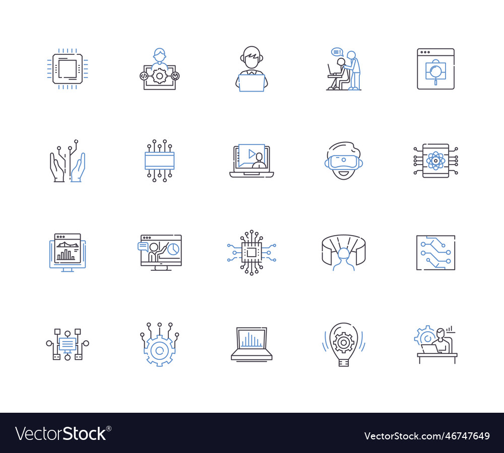 Web programming outline icons collection