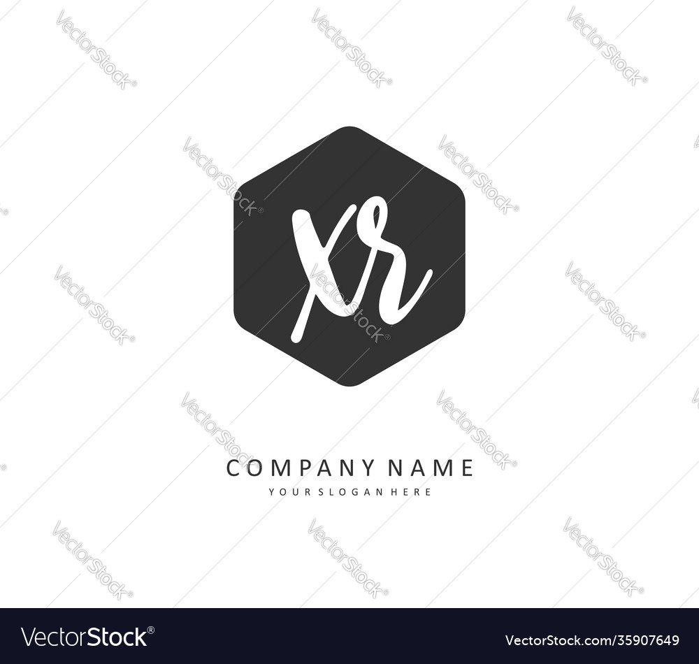 Xr initial letter handwriting and signature logo Vector Image