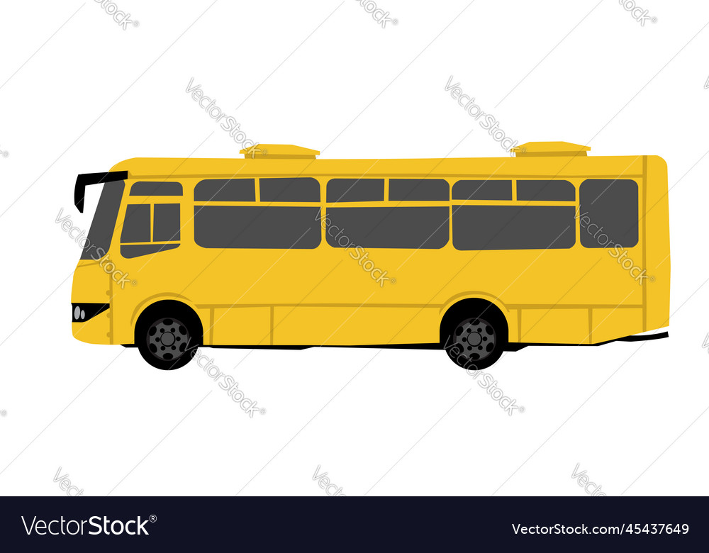 Yellow city bus public transport Royalty Free Vector Image