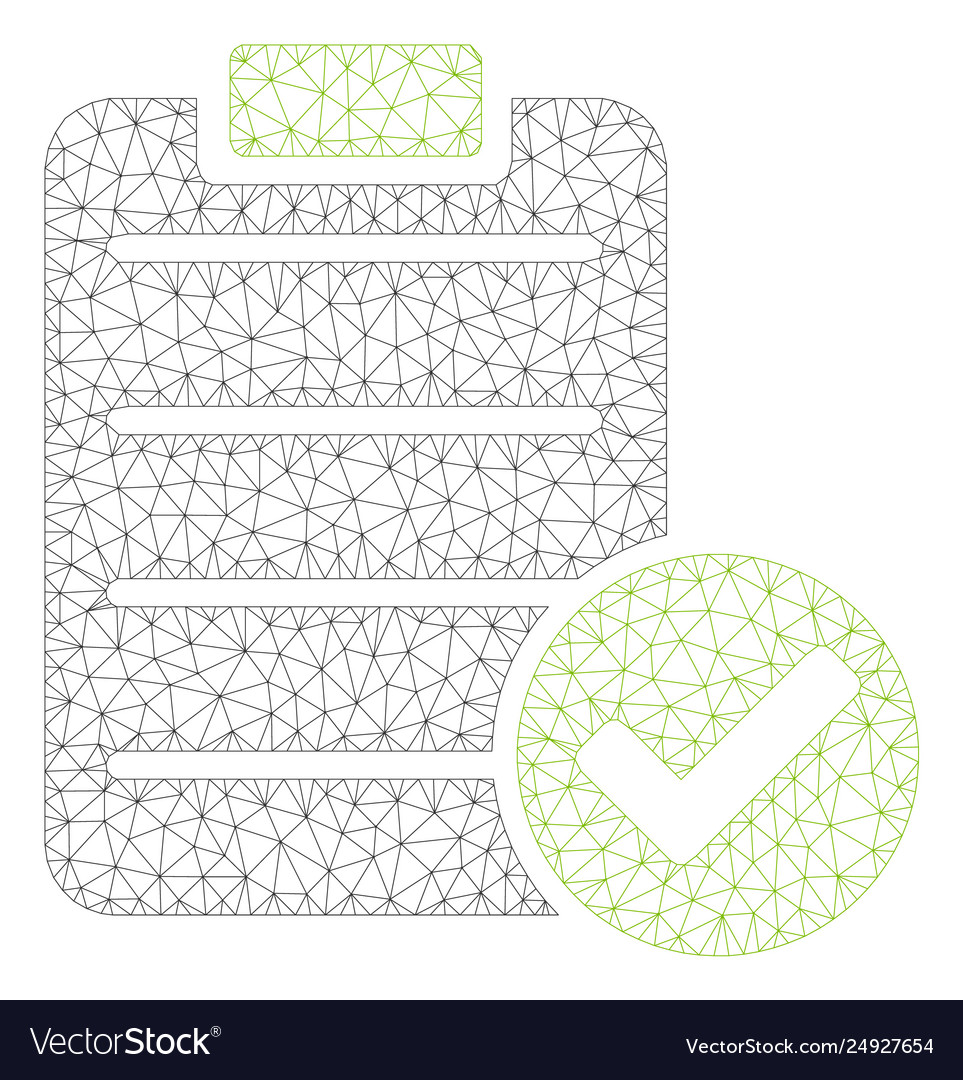 Approve list polygonal frame mesh vector image Approve list polygonal frame mesh