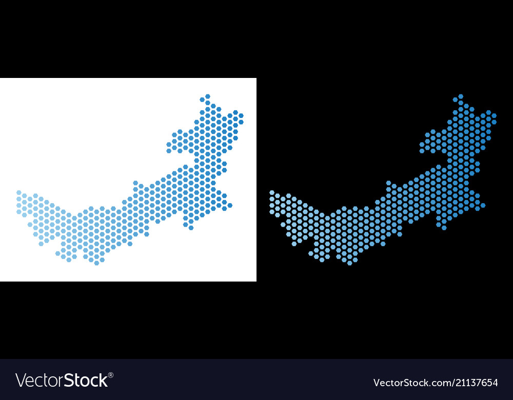 Chinese inner mongolia map hexagon scheme Vector Image Chinese inner mongolia map hexagon scheme