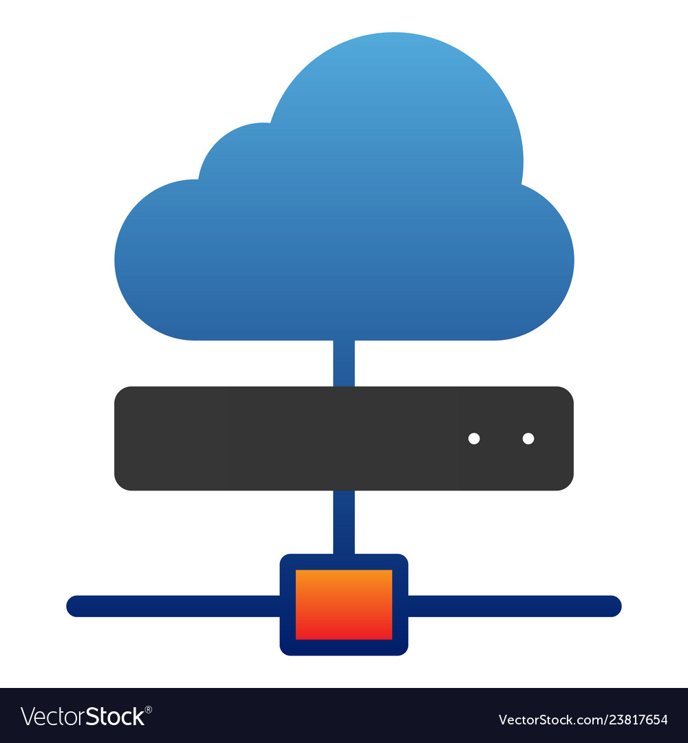 Cloud server flat icon computing color icons