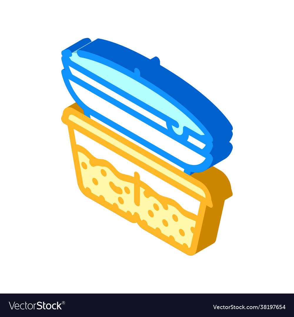 Cooked food set canteen isometric icon