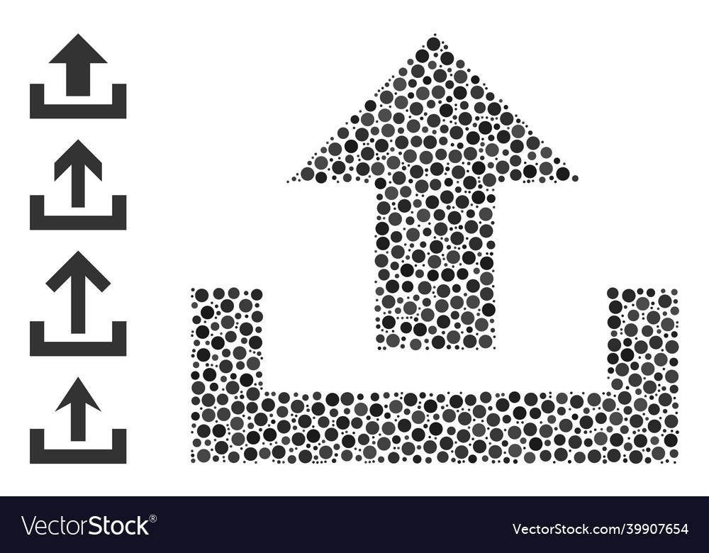 Dotted upload mosaic of rounded dots and bonus vector image Dotted upload mosaic of rounded dots and bonus