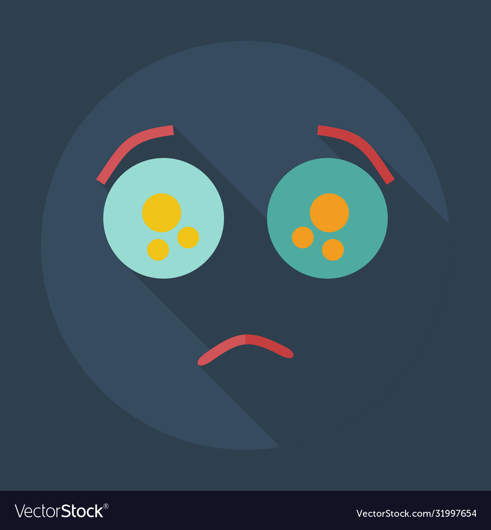 Flat modern design with shadow icons sad smiley