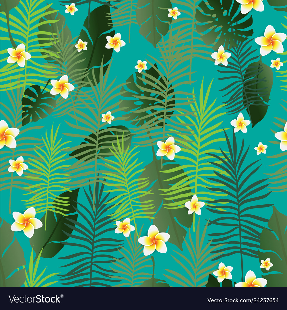 Green tropical color leaves vector image Green tropical color leaves