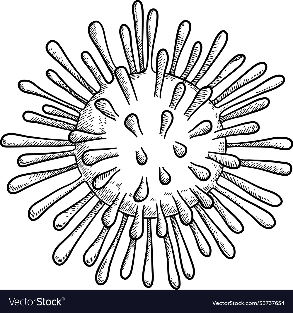 Internationale pandemische Virus-Ikone Umriss Hand