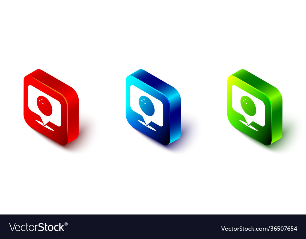 Isometric map pointer with bowling ball icon