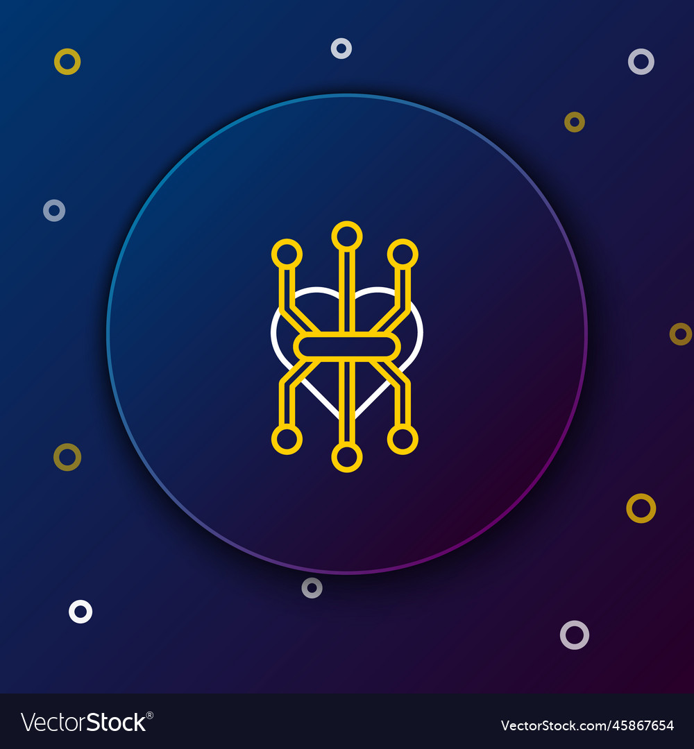 Line processor icon isolated on blue background vector image Line processor icon isolated on blue background