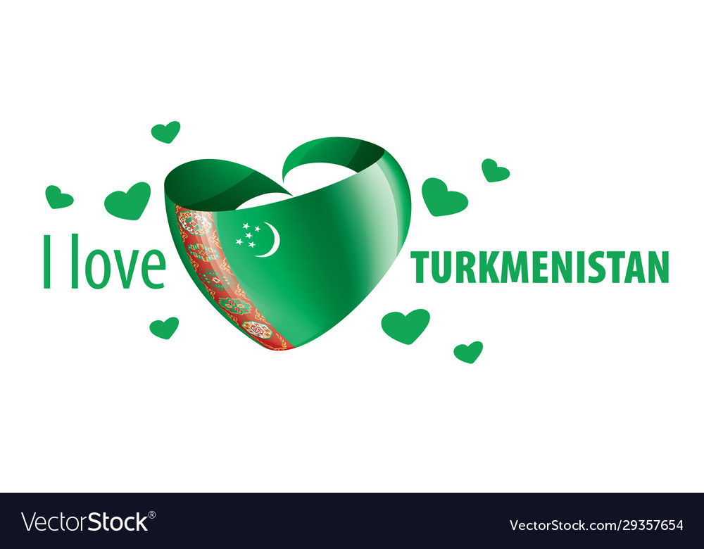 National flag turkmenistan in shape