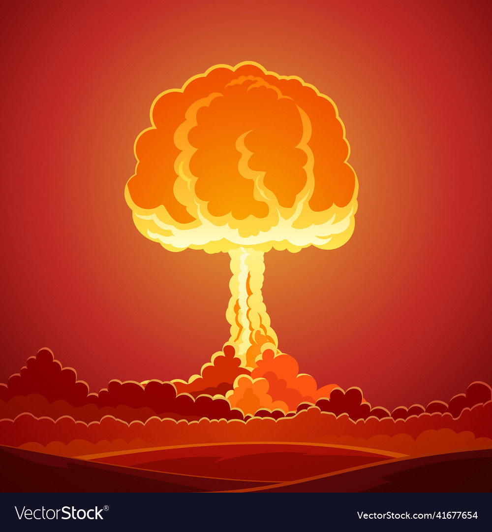 Nuclear bomb explosion template Royalty Free Vector Image