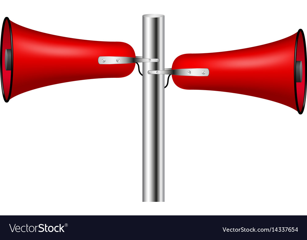 Old loudspeaker system in red design