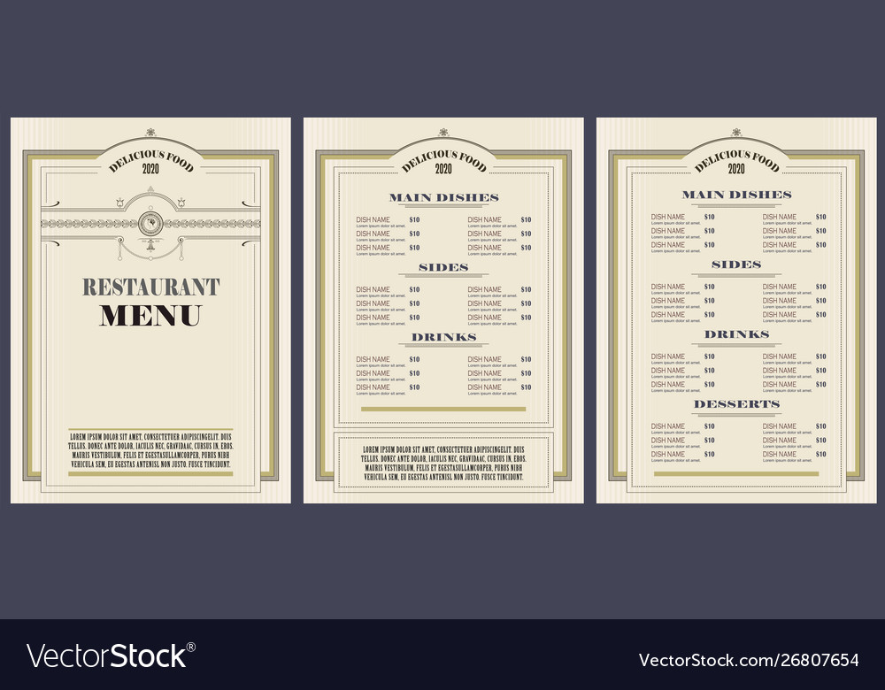 Restaurant menu template or other design