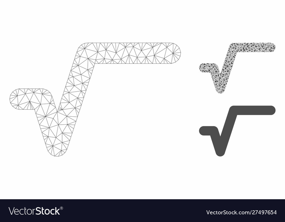 Sqrt mesh network model and triangle mosaic vector image Sqrt mesh network model and triangle mosaic