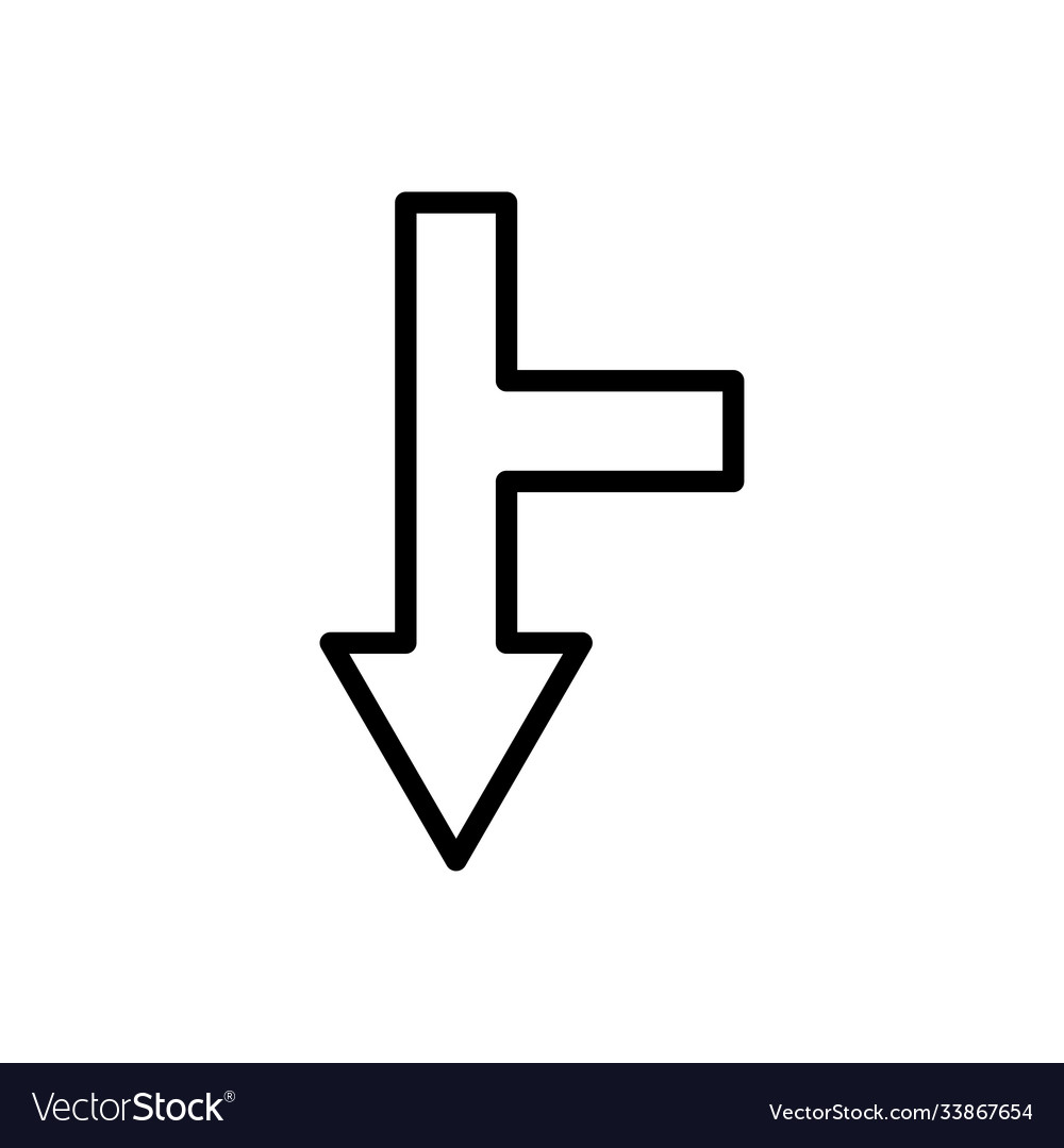 T-junction arrow line icon design template vector image T-junction arrow line icon design template