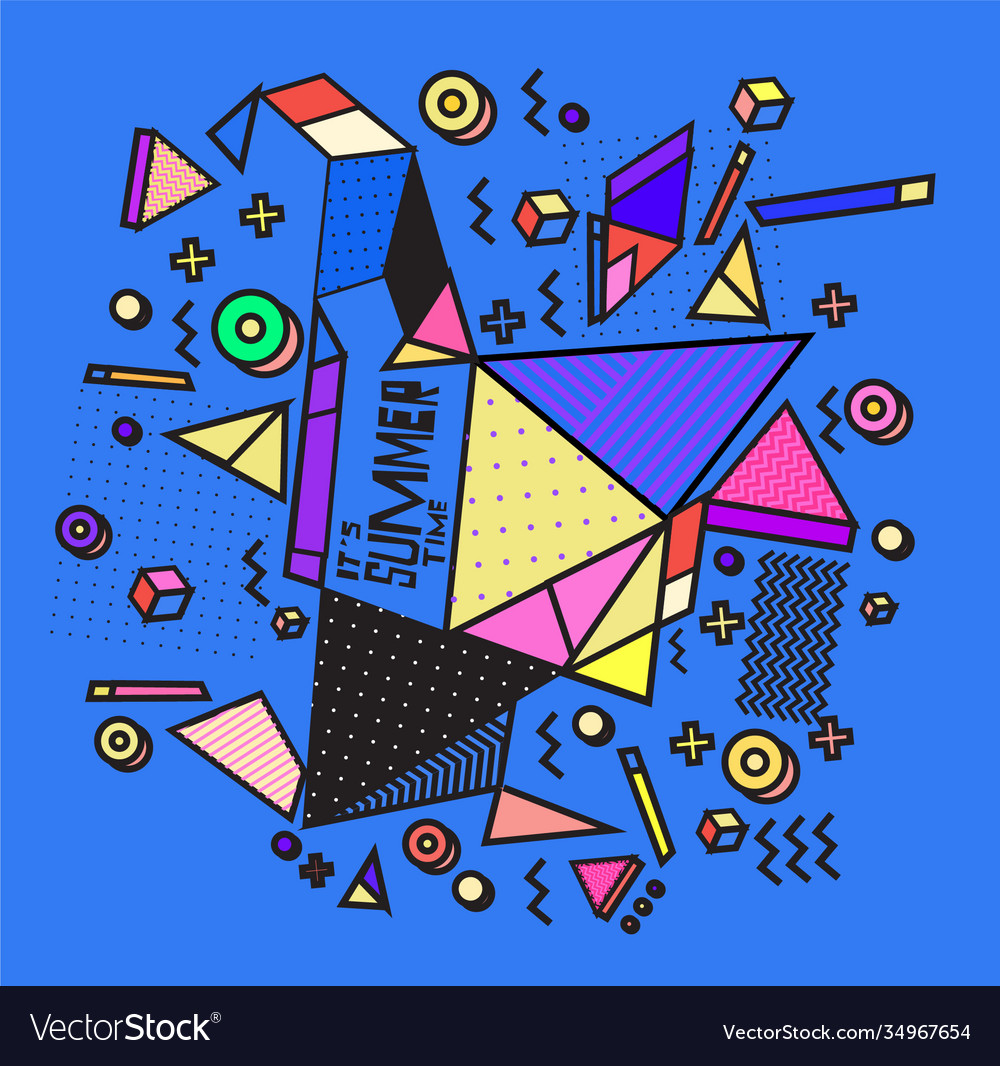 Triangle geometric forms for summer design event Vector Image Triangle geometric forms for summer design event