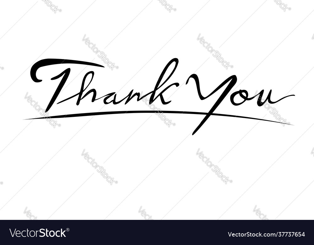 Very simple script text lettering thank you