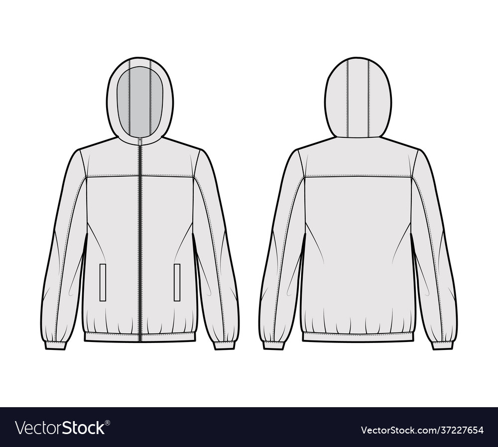 Windbreaker jacket technical fashion Royalty Free Vector