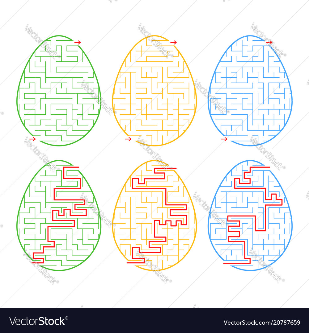 A set of labyrinths in the form eggs stroke