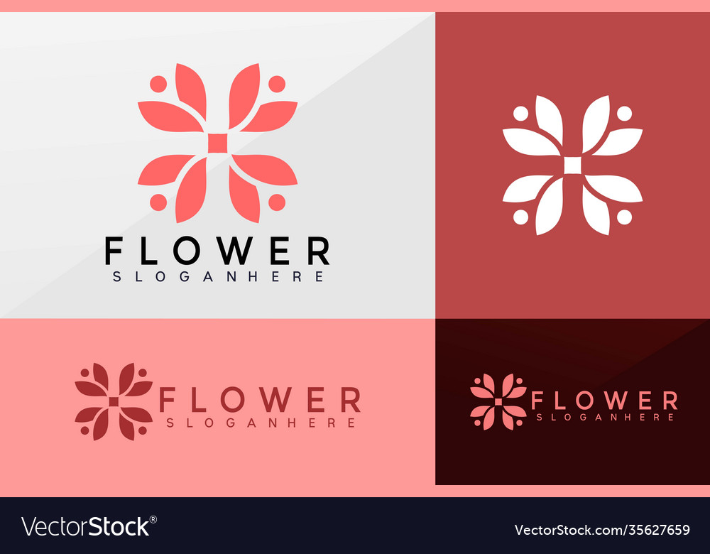 Beauty flower logo brand identity logo design Vector Image