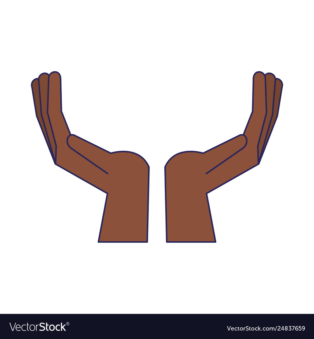 Black hands open symbol