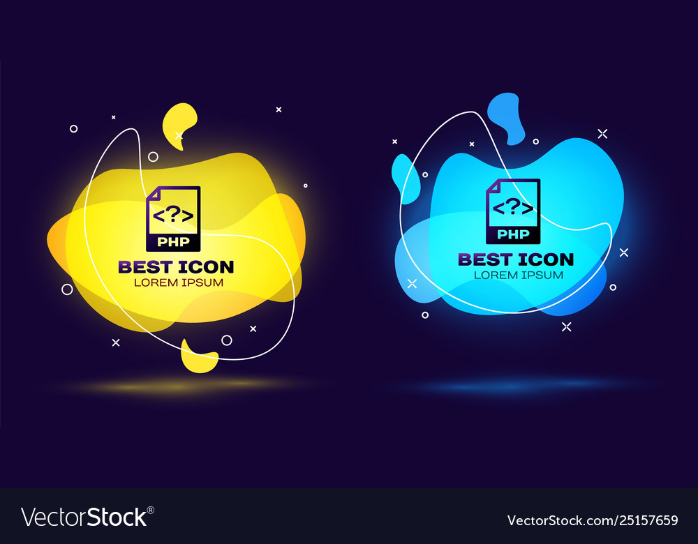 Black php file document icon download button vector image Black php file document icon download button
