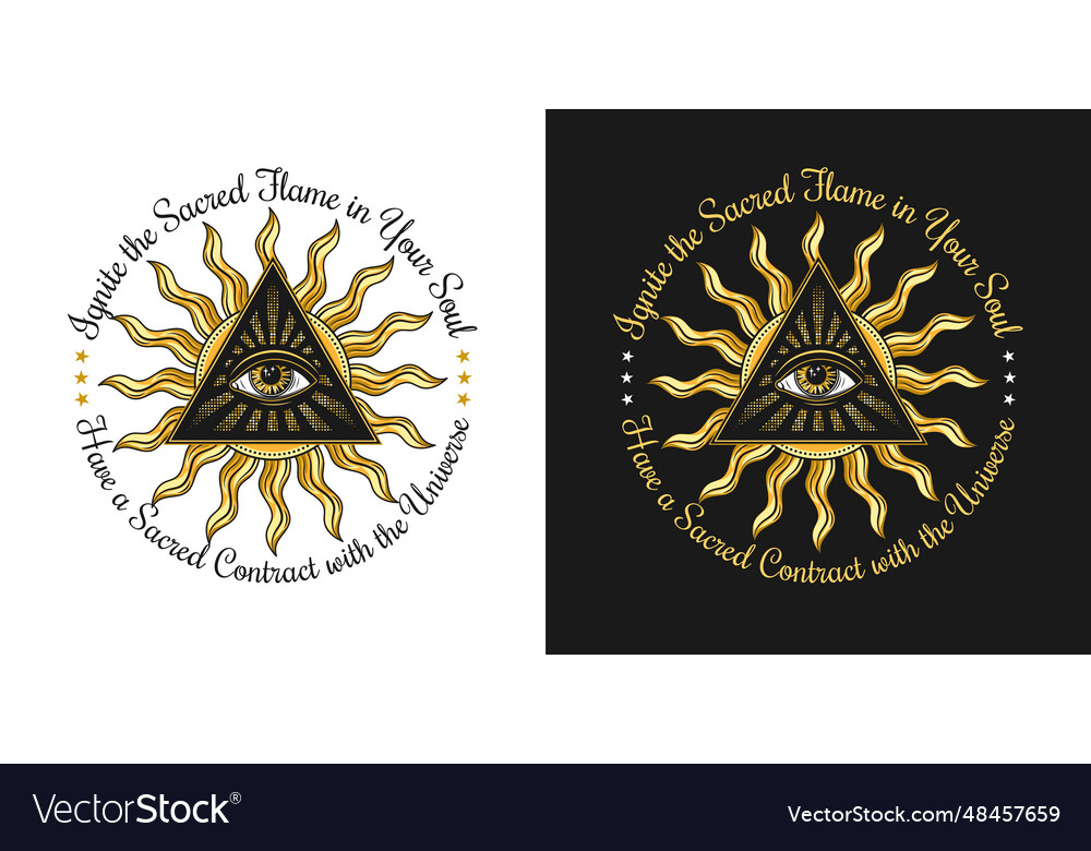 Zirkulare Markierung mit allen Augen-Sonnentext vector image Zirkulare Markierung mit allen Augen-Sonnentext