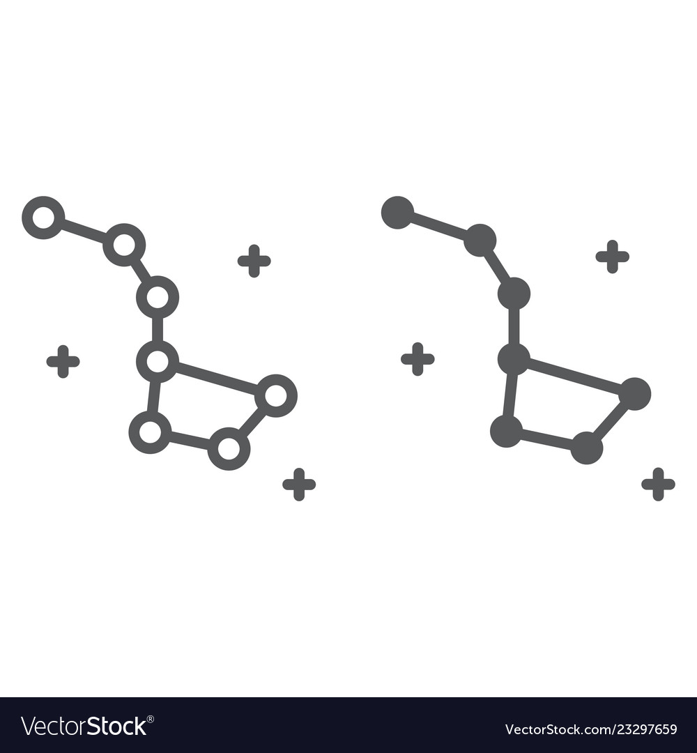 Constellation line and glyph icon space and star Vector Image