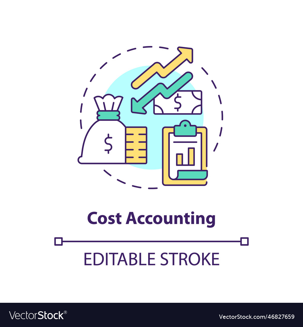 Cost accounting concept icon Royalty Free Vector Image