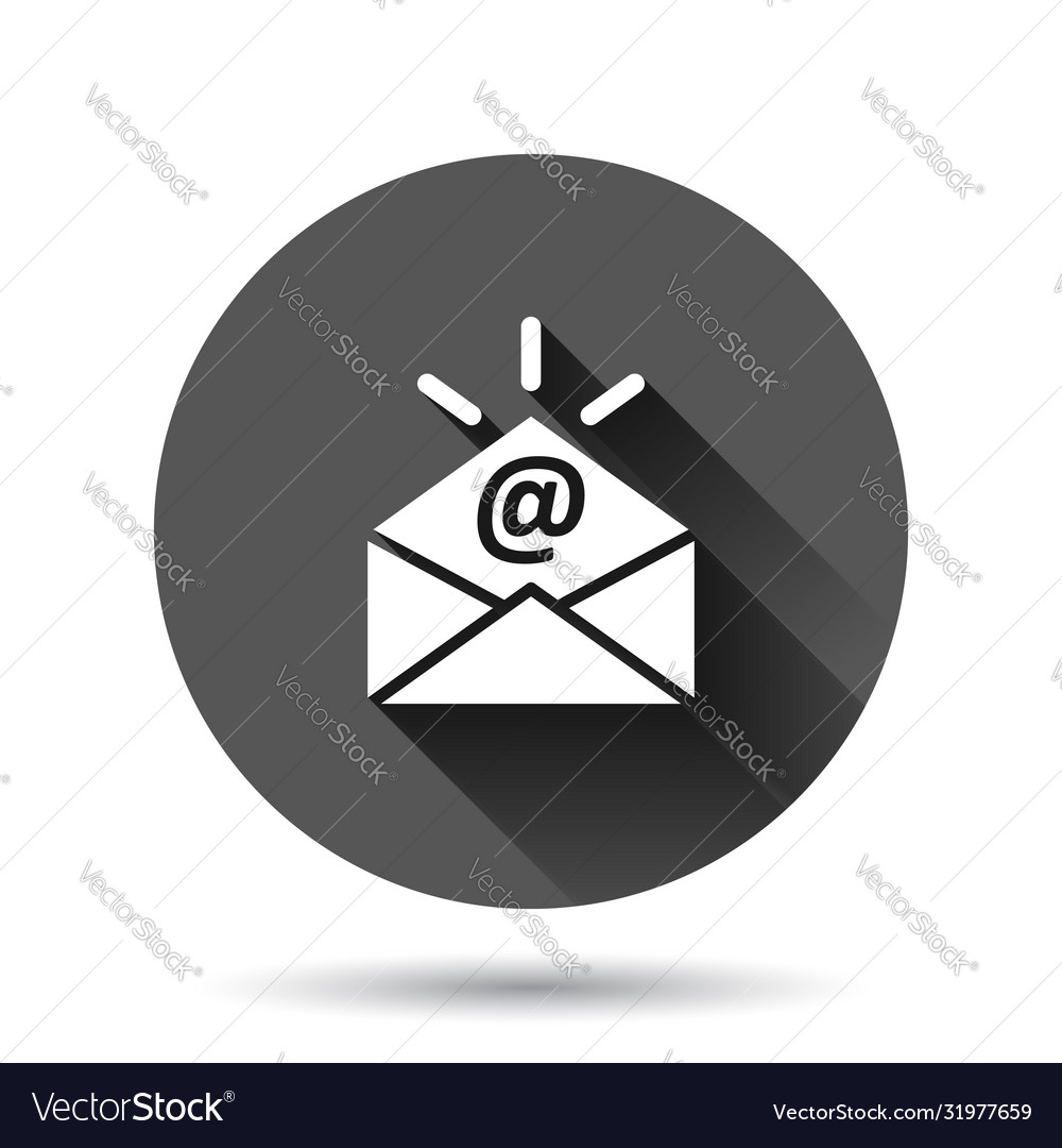 Email message icon in flat style mail document