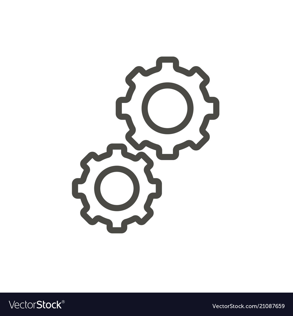 Gear icon outline progress line symbol