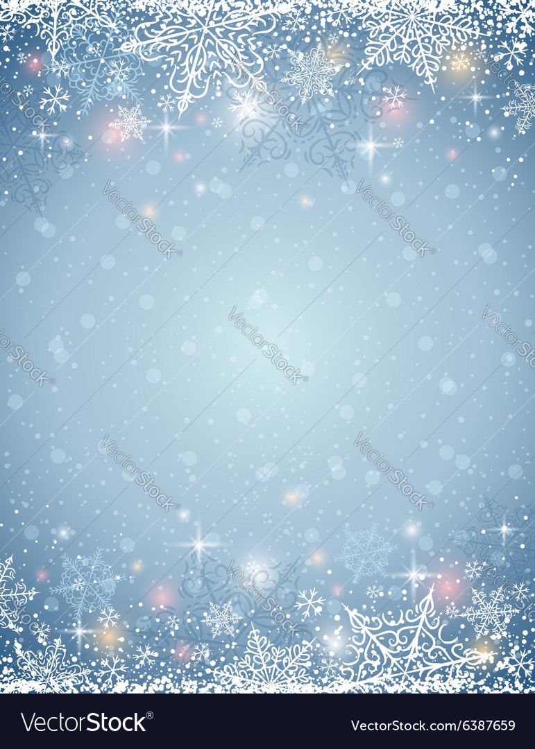 Grey background with frame of snowflakes