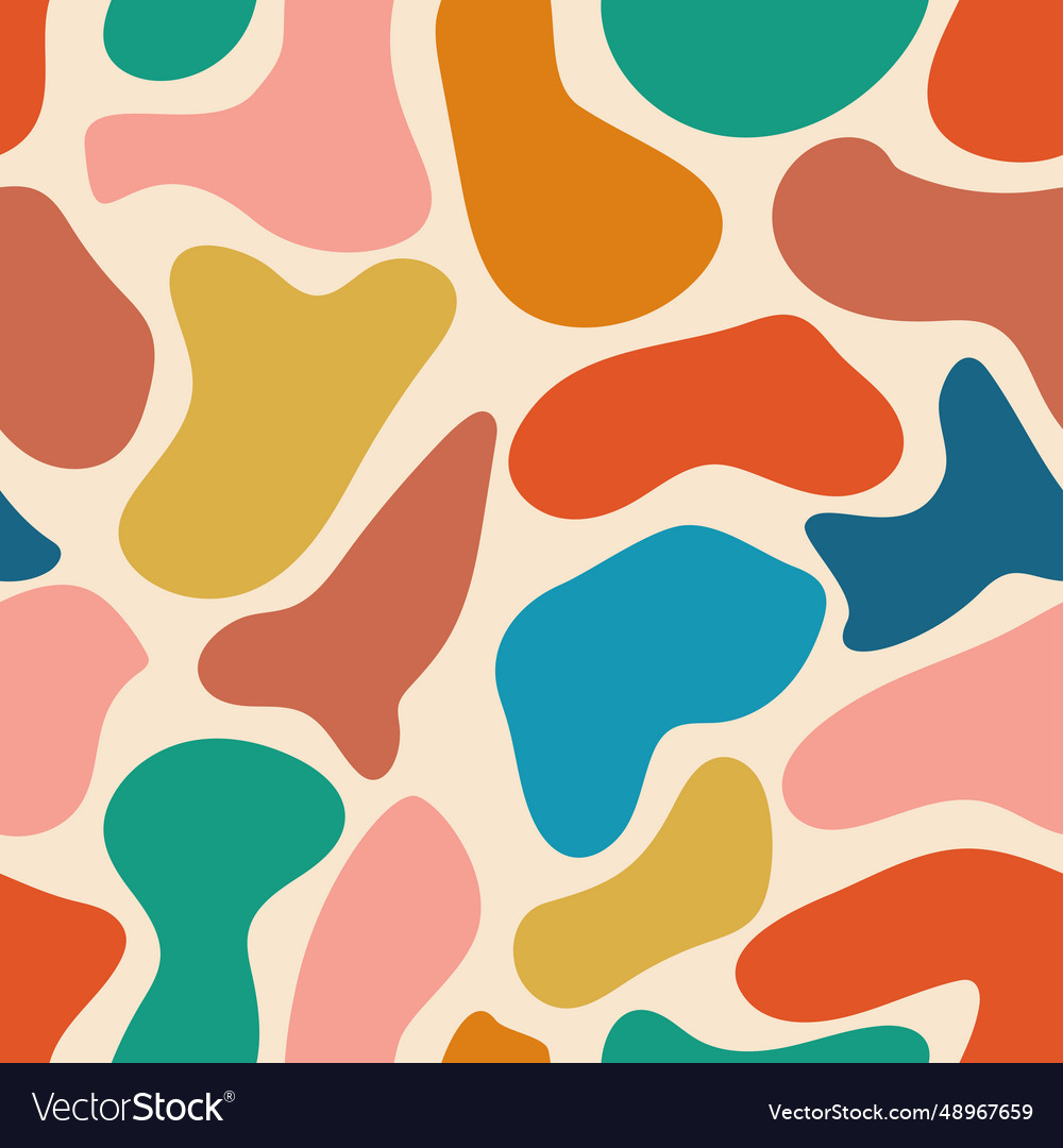 Naive playful abstract shapes seamless pattern vector image Naive playful abstract shapes seamless pattern